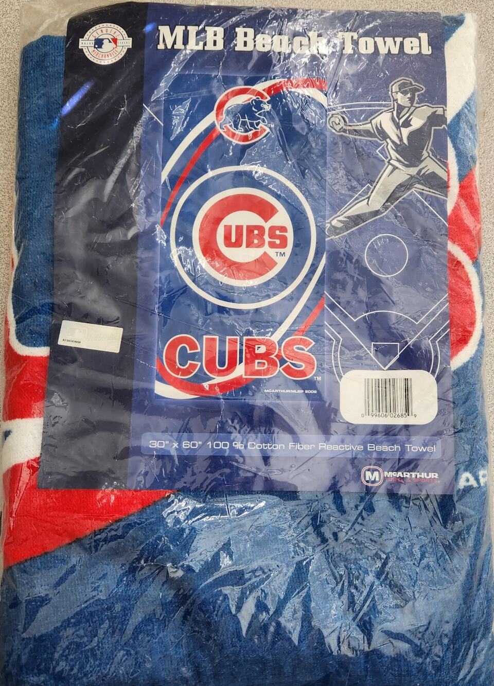 MLB Chicago Cubs Red Blue Beach Towel 30 X 60 NIB Lightweight